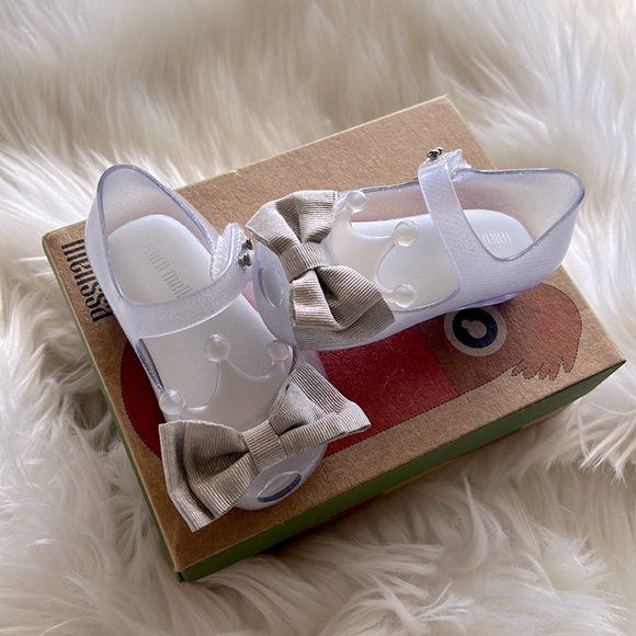 Mini Melissa Ultra Girl Princess Clear Glitter Shoes size 5 infant - Picture 5 of 6